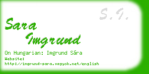 sara imgrund business card
